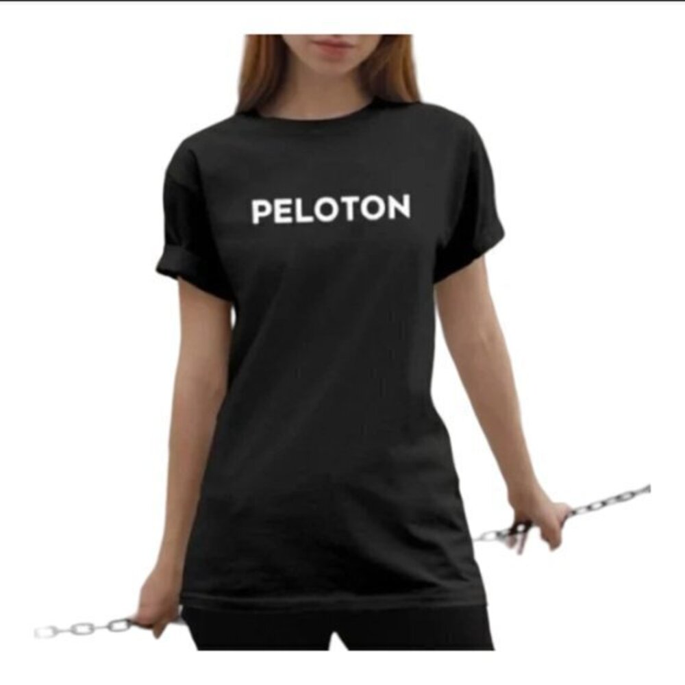 Peloton Black Graphic Logo Shirt Gym Activewear Size Small GUC #1508